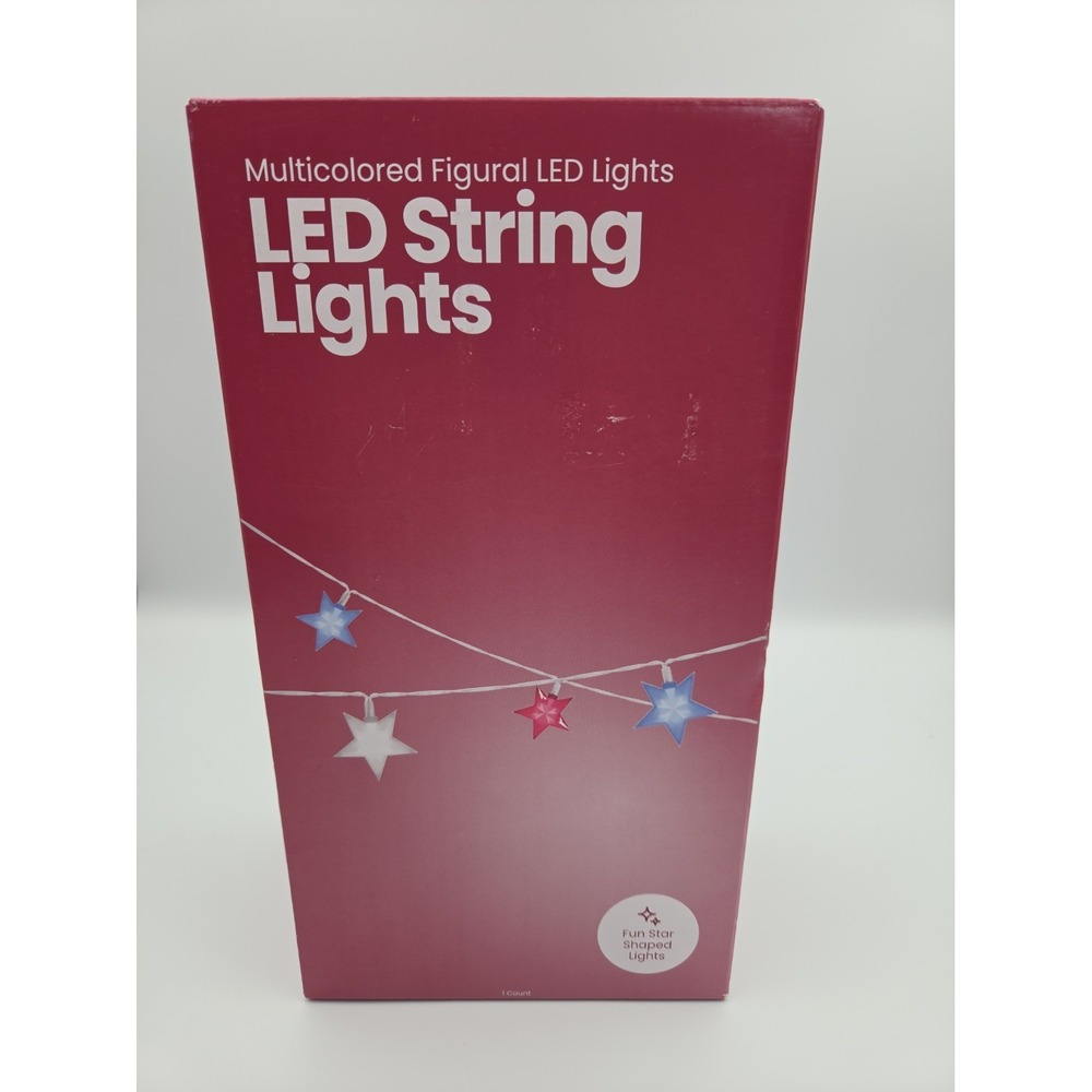 Red White And Blue Start Multicolored Led String Lights